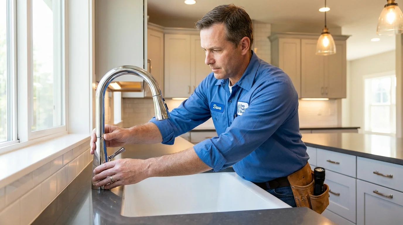 Kitchen faucet installation by Johns Plumbing LLC in Cape Charles