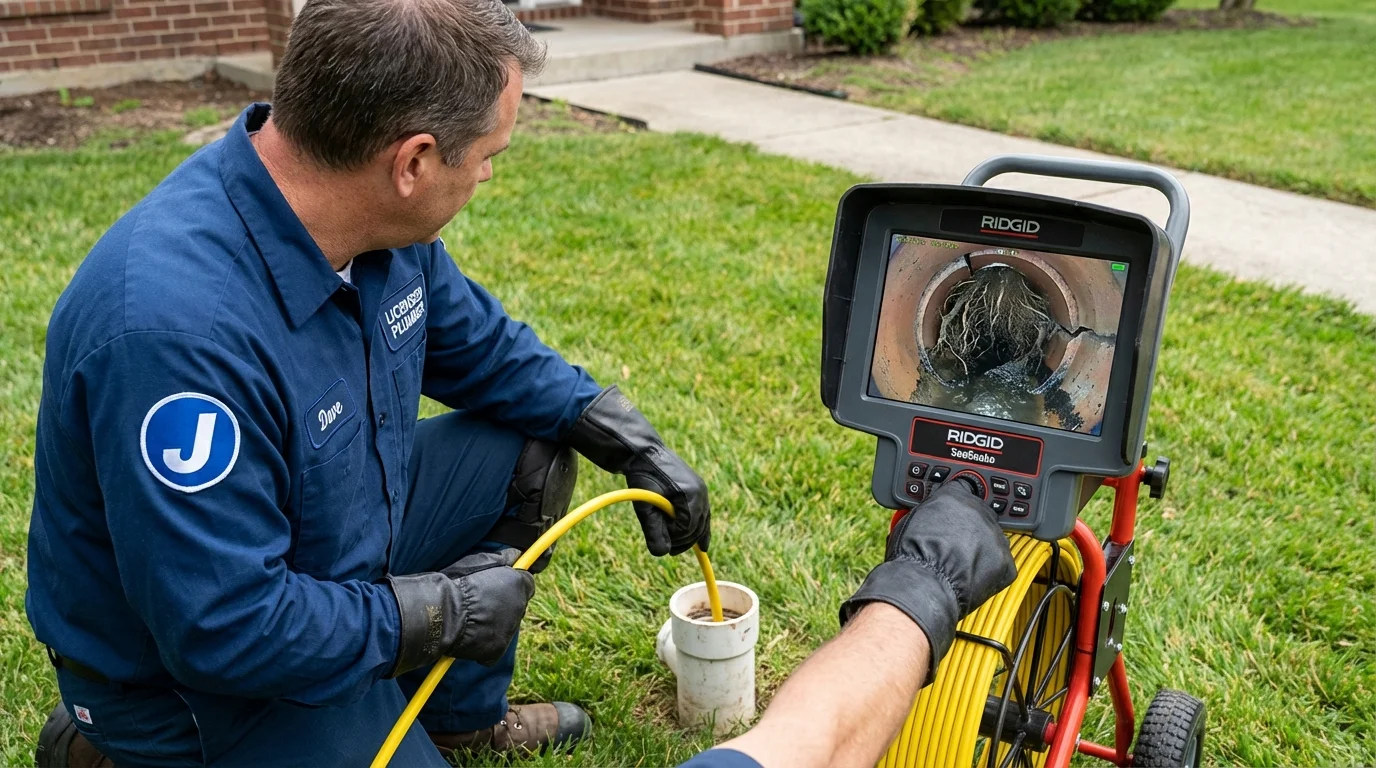 Sewer camera inspection being performed by Johns Plumbing LLC in Cape Charles